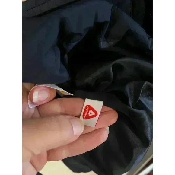 Talbots Women’s Long Quilted Coat Navy Snap Button Size M Pockets Lined - Picture 7 of 8